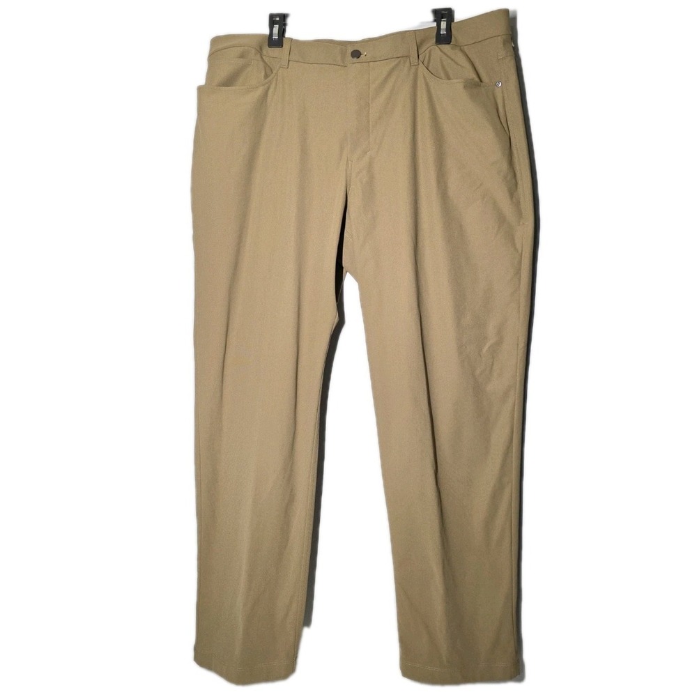 Lululemon Mens Commission Slim Fit Pants Size 40 X 30 Brown Ventlight Mesh